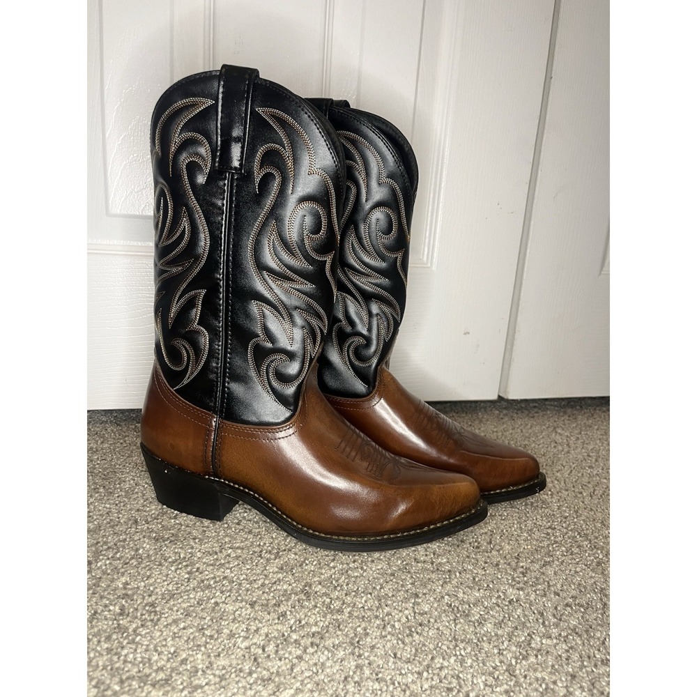 Laredo Boots Nashville Western Cowboy Peanut Leather 28-2464 Mens Size 9.5D
